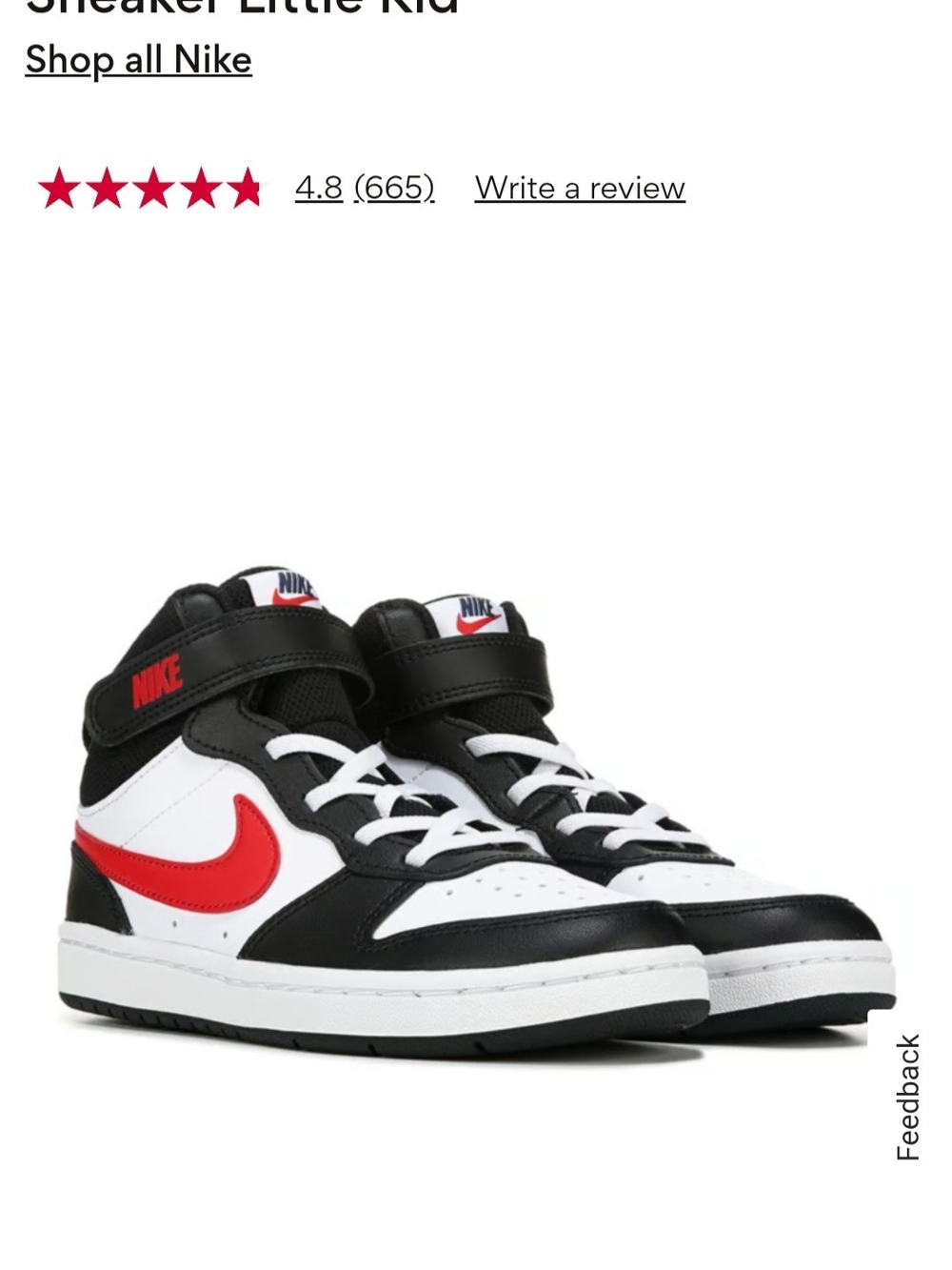 Nike Kids Court Borough Mid 2 High Top Sneakers